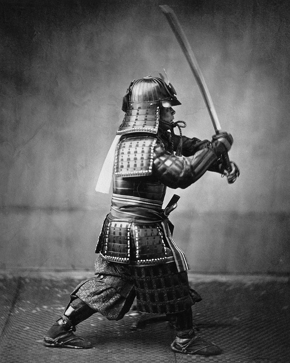 Kovaný samurajský meč.